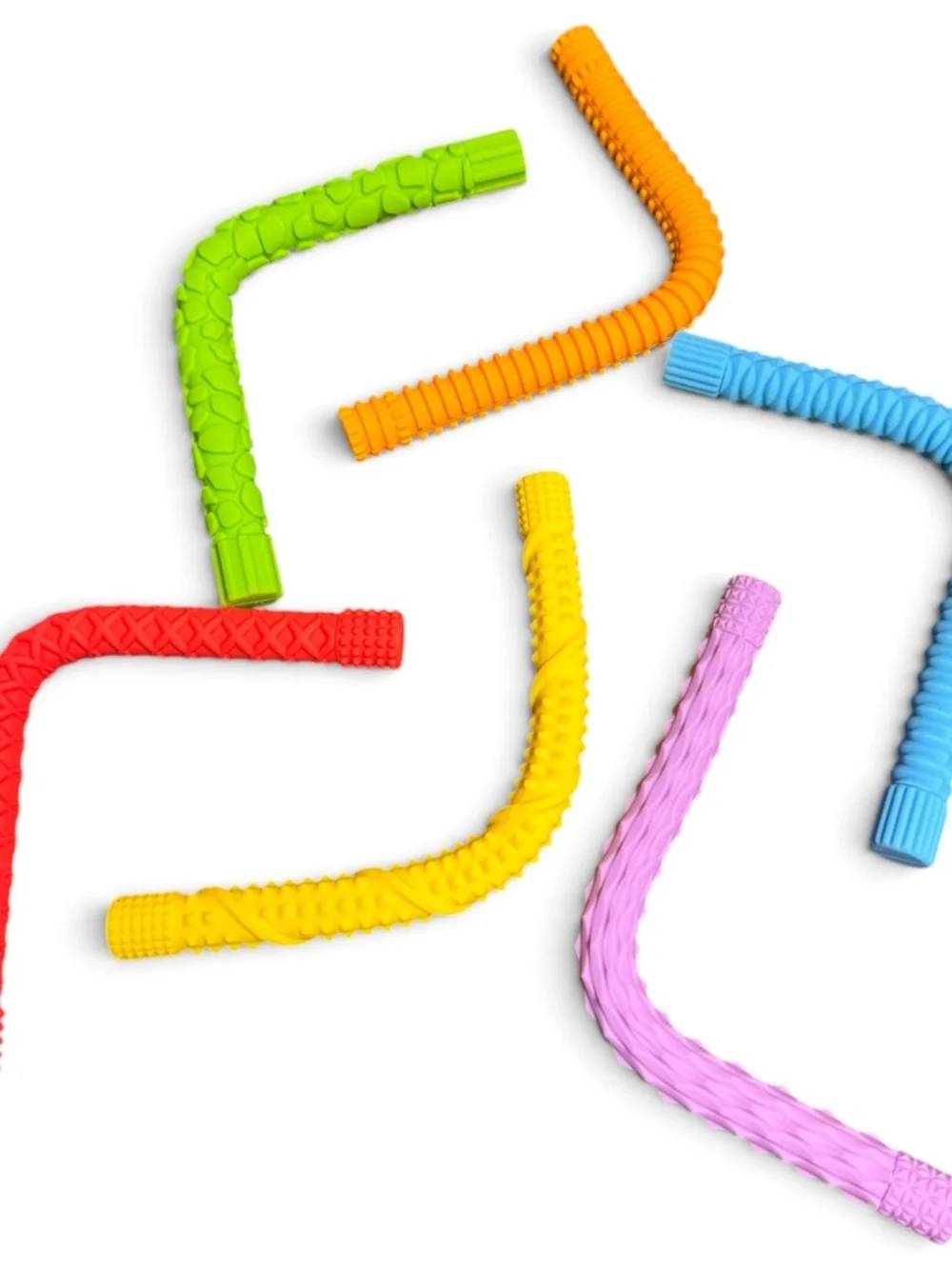 6 Pc Silicone Sensory Fidget Sticks NIB ADHD Autism Toy